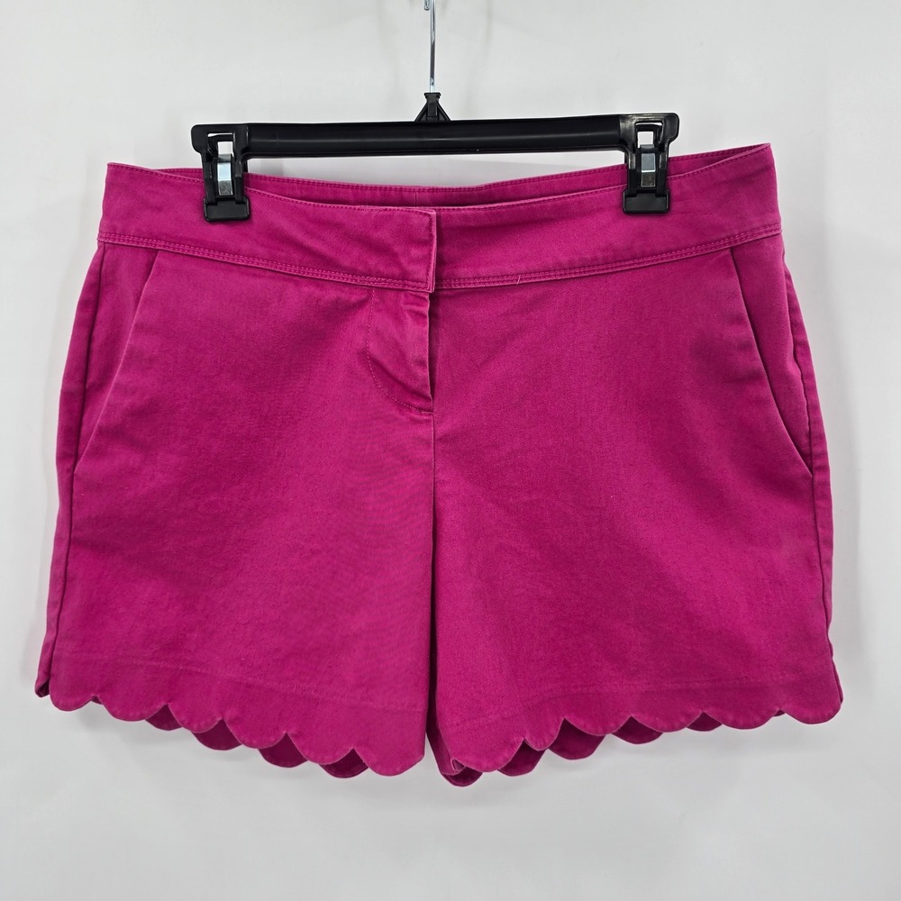 The Limited Womens Fuchsia Pink Scalloped Hem Shorts Size 8 Stretch Cotton Blend
